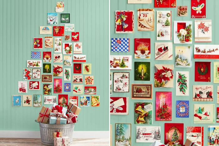 Árbol de Navidad con postales